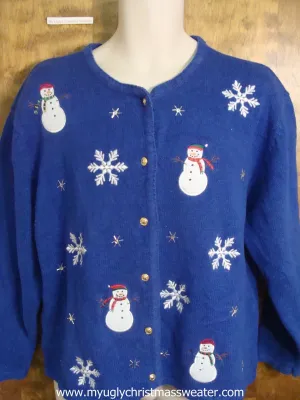 Bright Blue Christmas Party Sweater