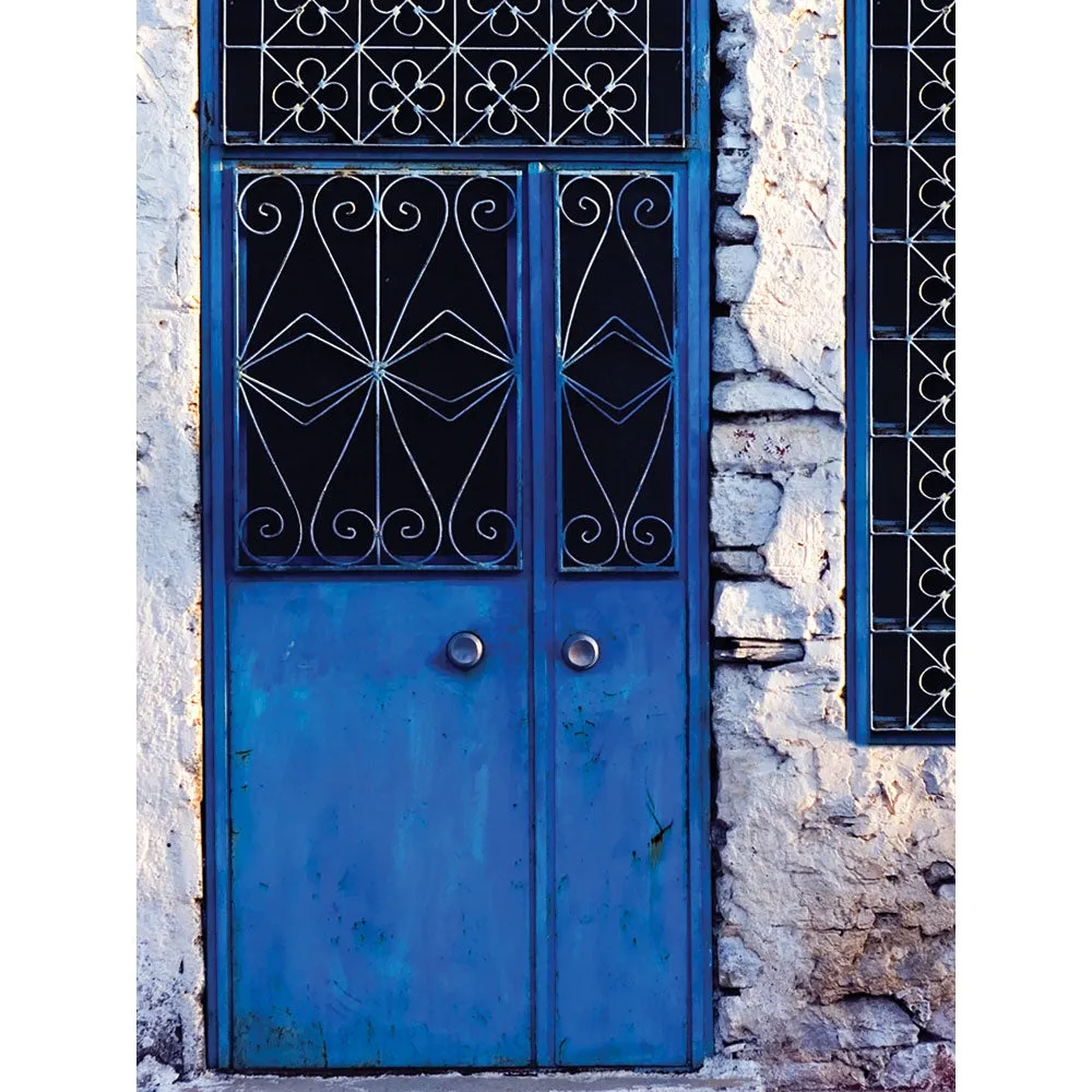 BRIGHT BLUE DOOR PRINTED BACKDROP