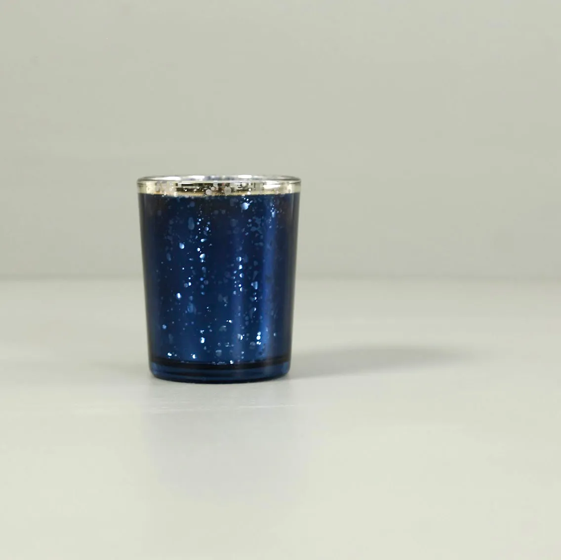 Bright Blue Mercury Glass Tealight Candle Holders