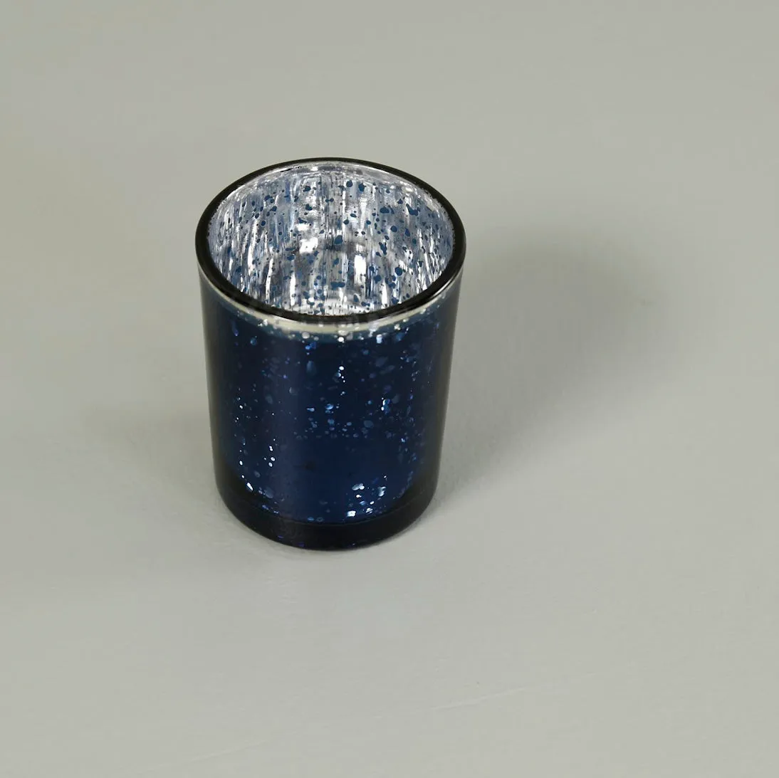 Bright Blue Mercury Glass Tealight Candle Holders