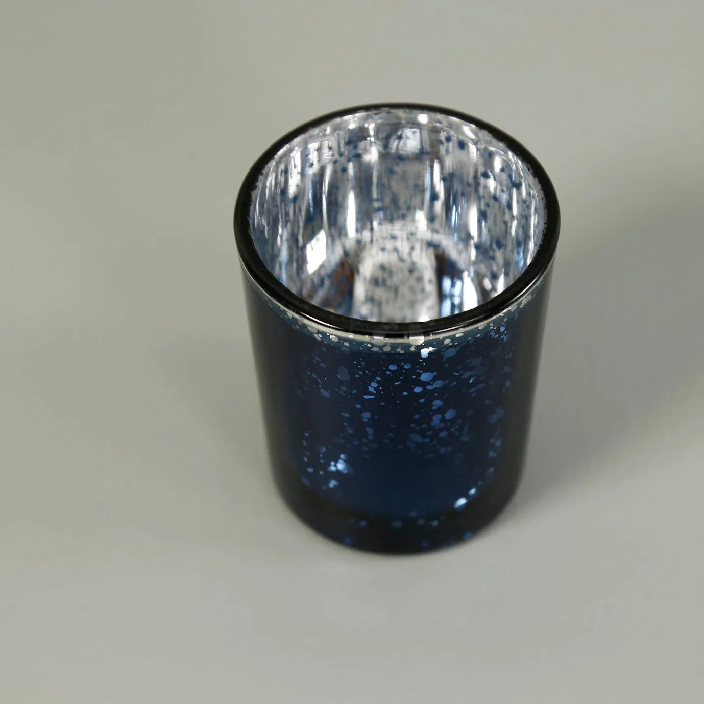 Bright Blue Mercury Glass Tealight Candle Holders