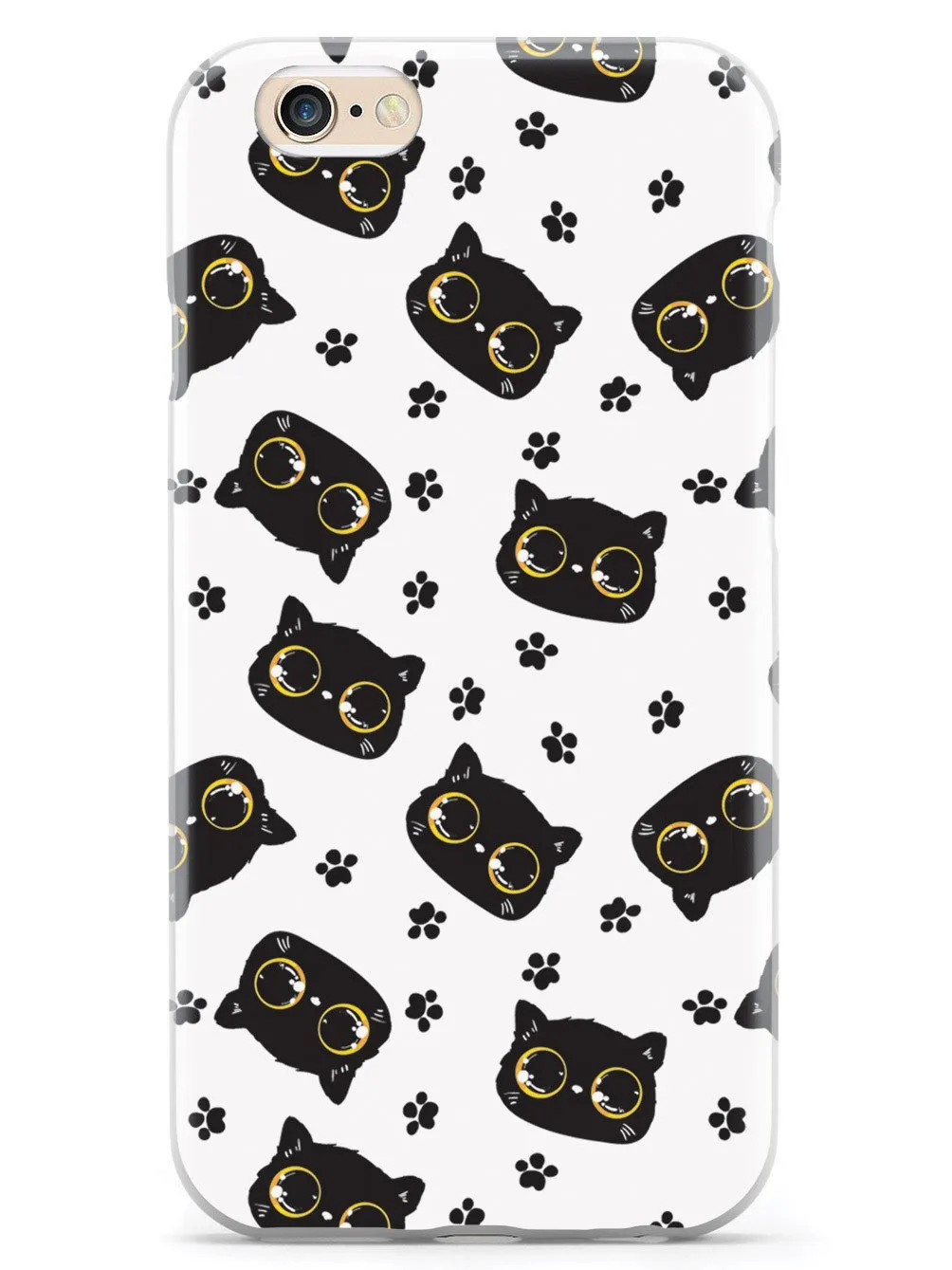 Bright Eyed Kitten Pattern - Yellow Case