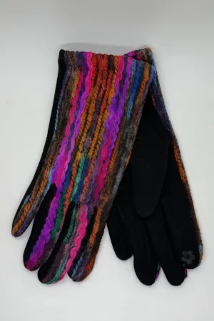 Bright Mix Striped Yarn Gloves