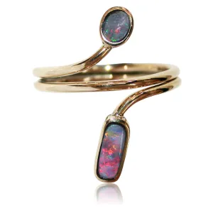 Bright Pink Multi 2 stone Ring