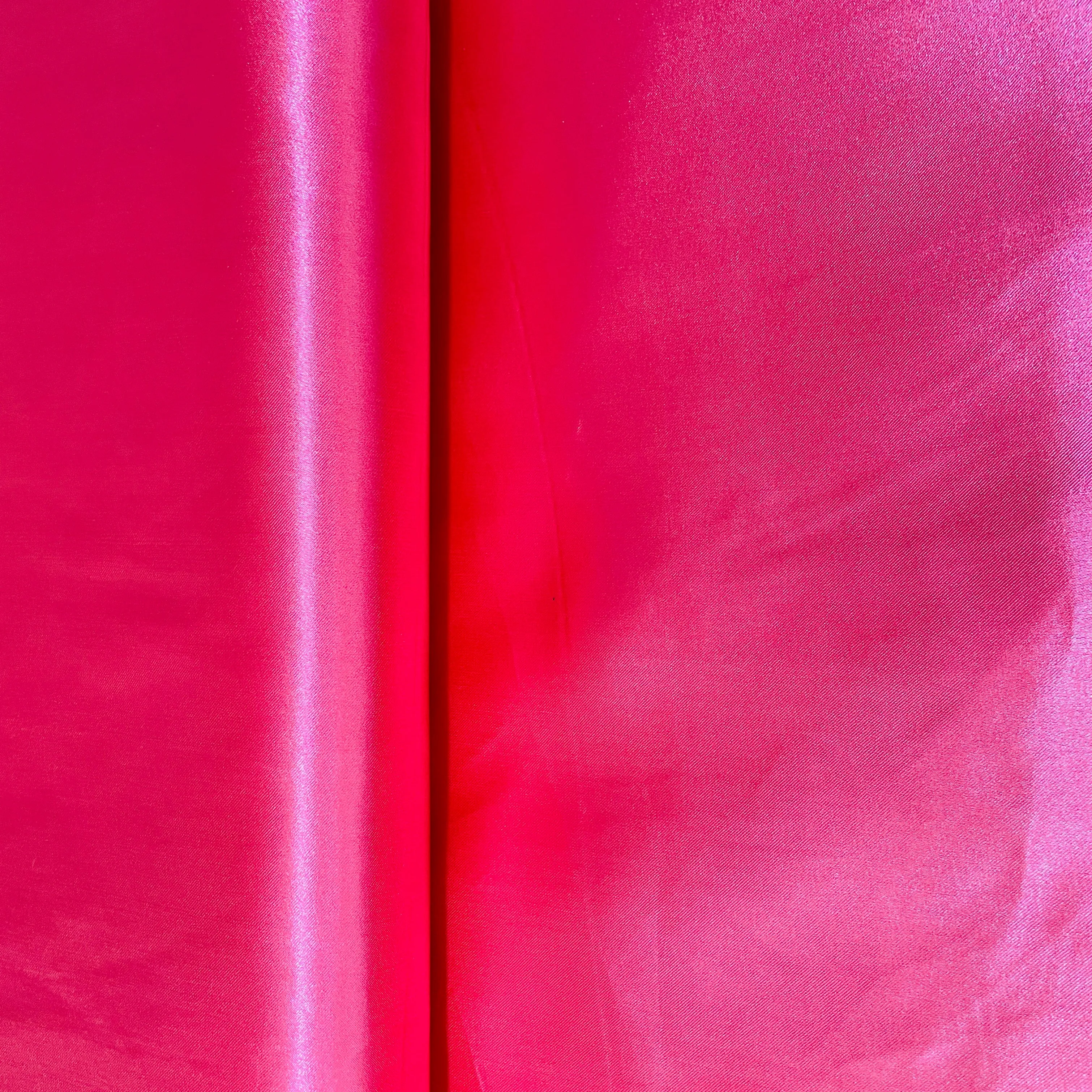 Bright Pink Solid Satin Fabric