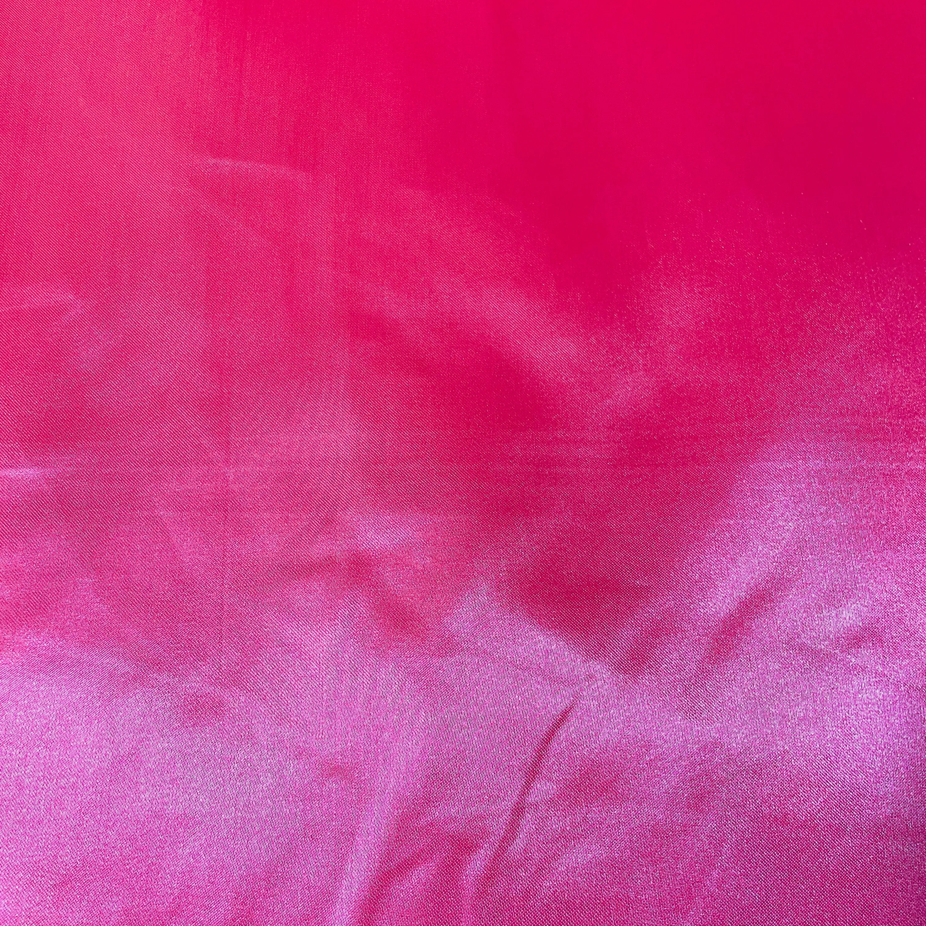 Bright Pink Solid Satin Fabric