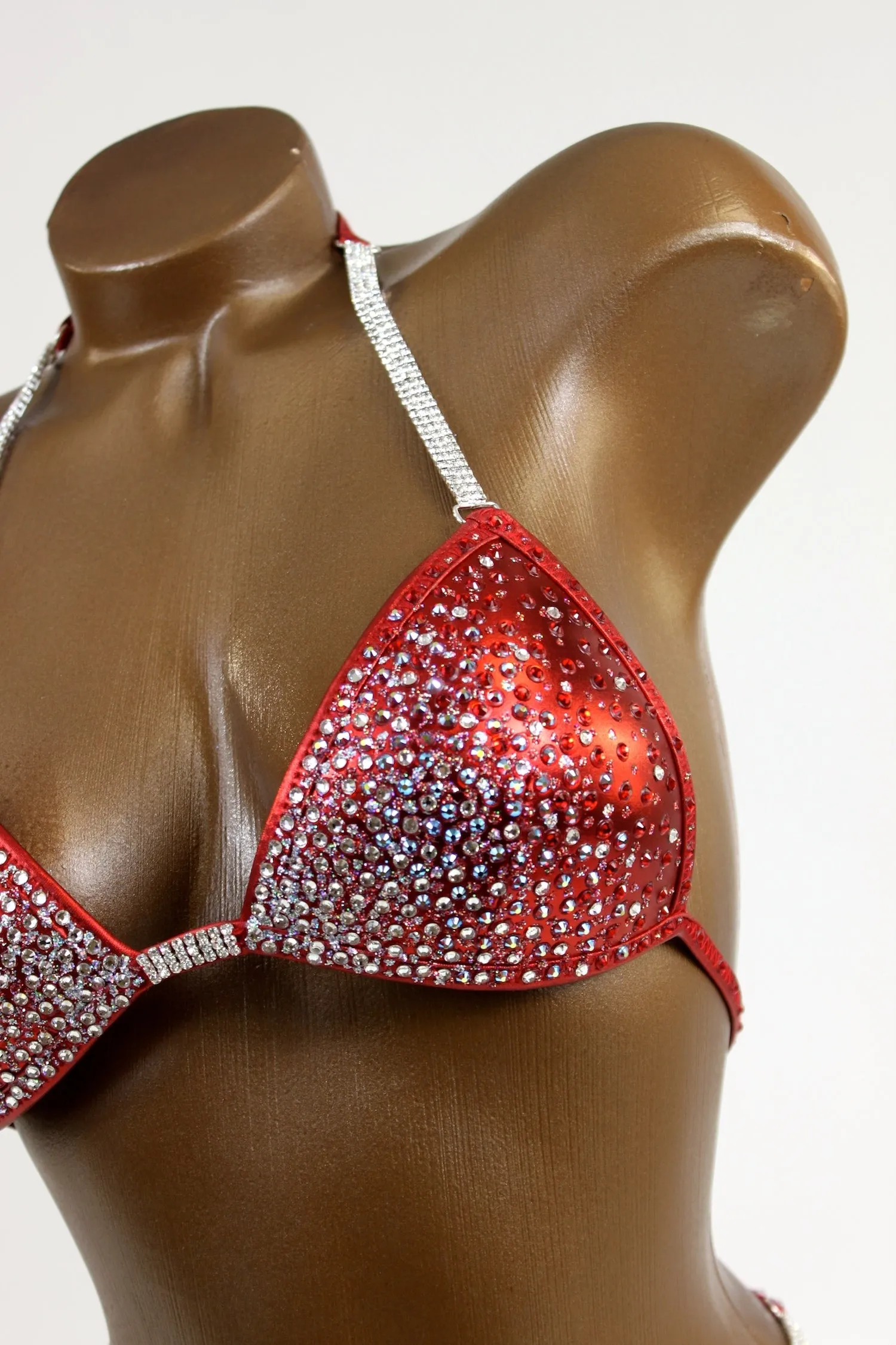 Bright Red Crystallized Bikini Suit