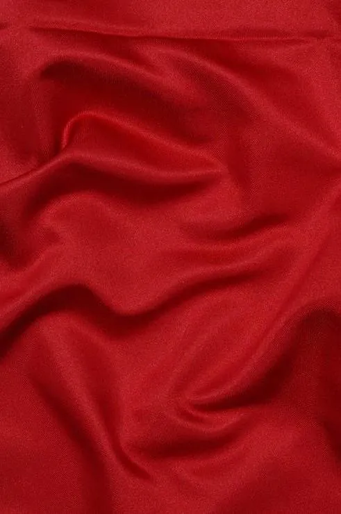 Bright Red Silk Duchess Satin Fabric