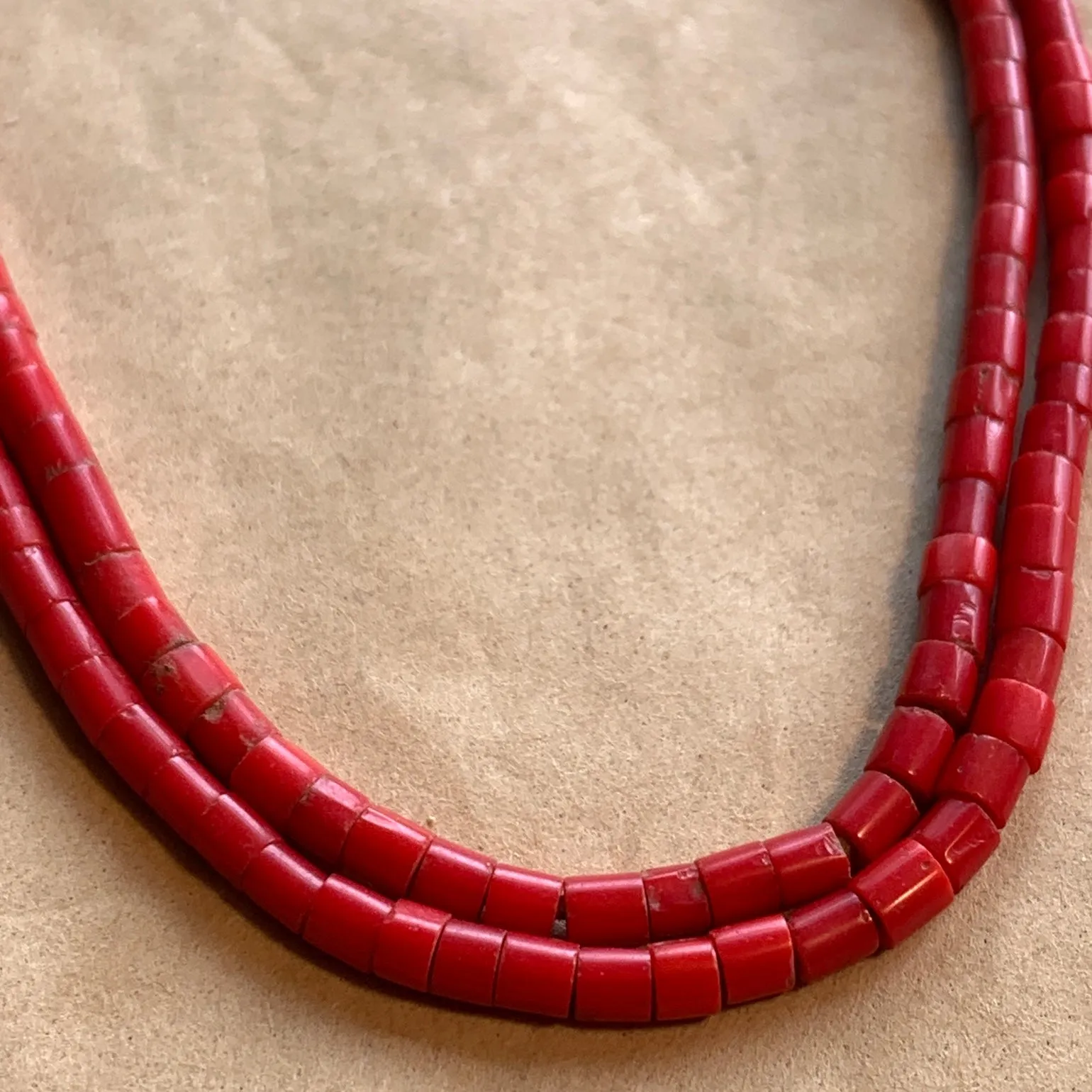 Bright Red Tile Beads