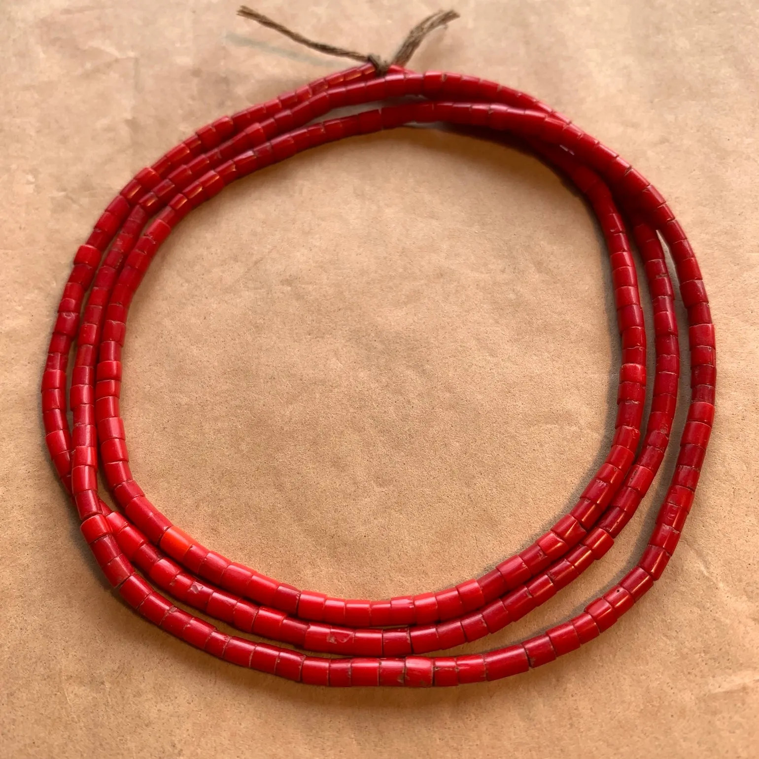 Bright Red Tile Beads