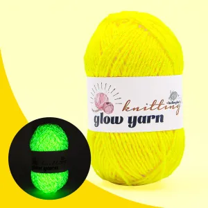 Bright Yellow Acrylic Metallic Glow Yarn – Perfect for Christmas Crochet