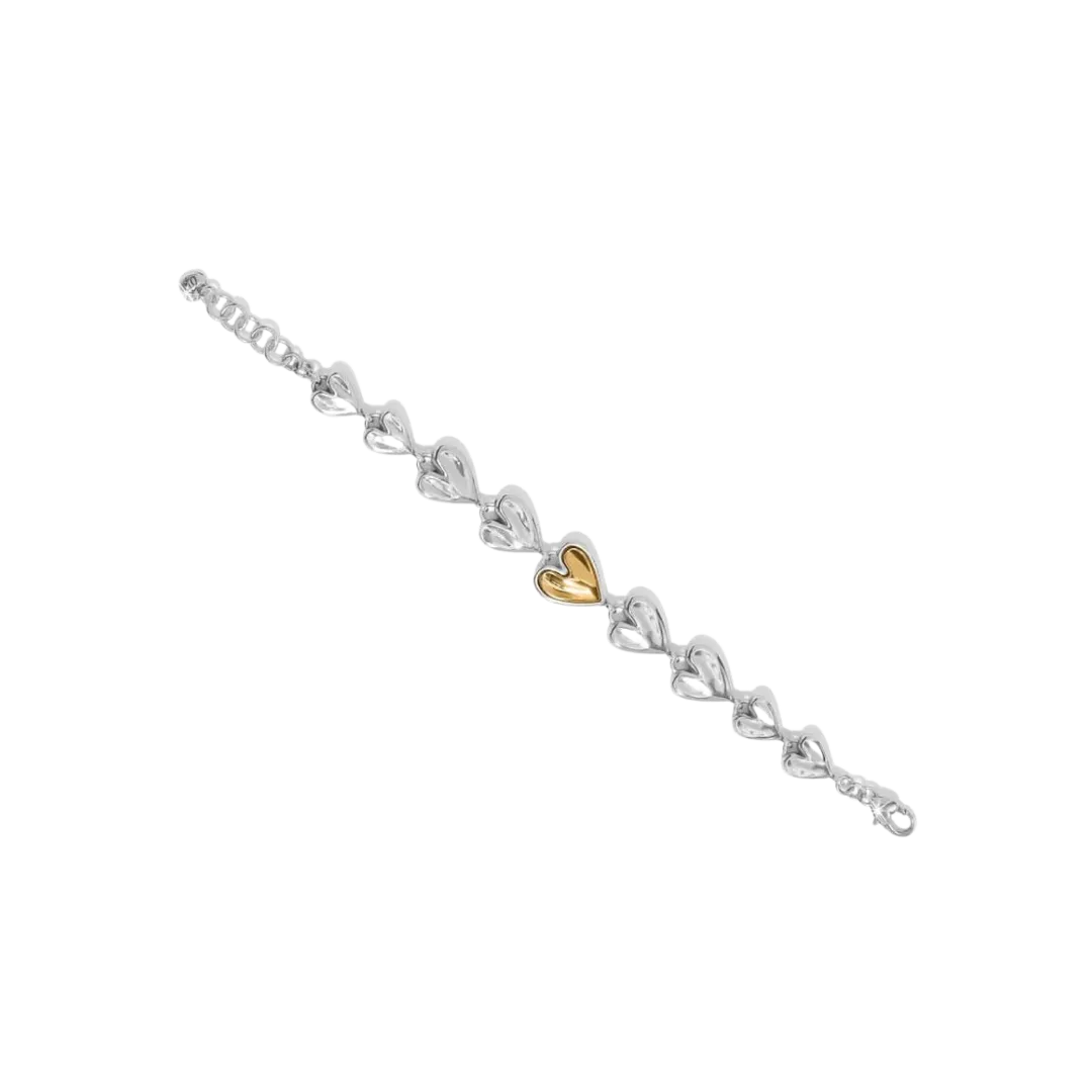 Brighton Women's Cascade Heart Silver Gold Bracelet