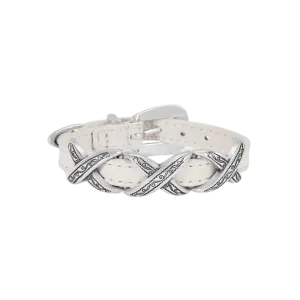 Brighton Women's Kriss Kross Etched Bandit Optic White Bracelet