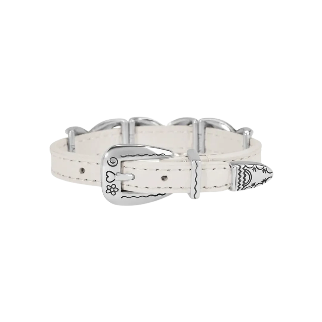 Brighton Women's Kriss Kross Etched Bandit Optic White Bracelet