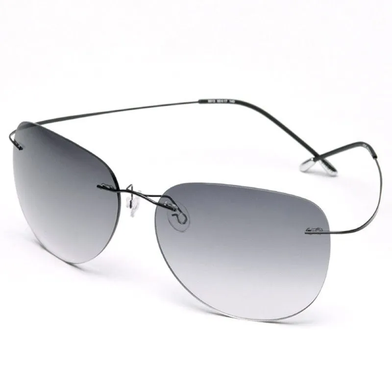 Brightzone Men's Sunglasses Titanium Rimless Polarized Square