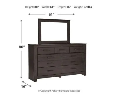 Brinxton King Panel Bed with Mirrored Dresser and Nightstand