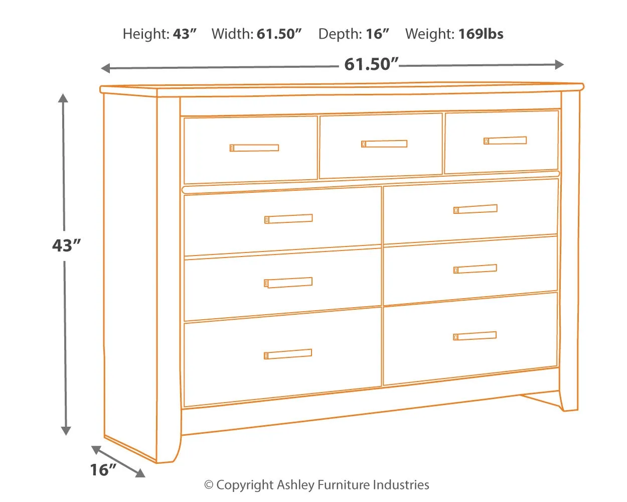 Brinxton King/California King Panel Headboard Bed with Dresser