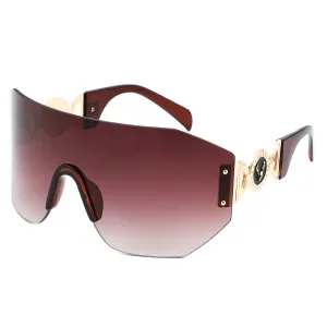 Brio - Oversized Bold Square Retro Rimless Sunglasses