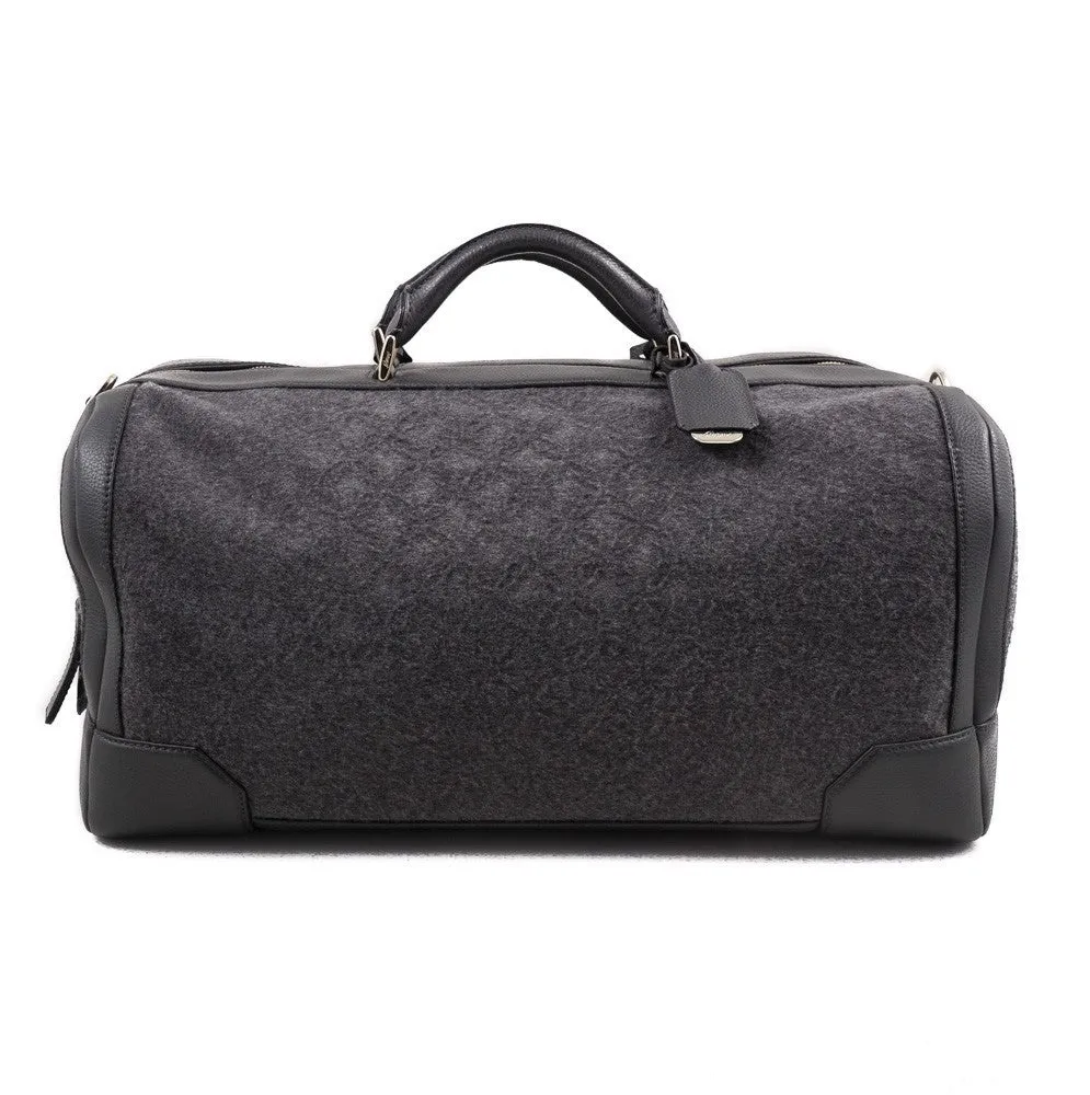 Brioni Cashmere and Leather Weekend Bag