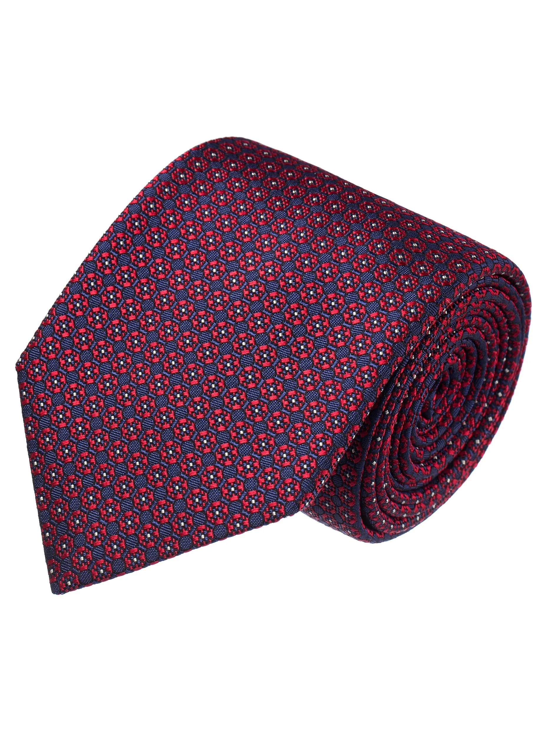 Brioni Navy with Red Medallion Tie