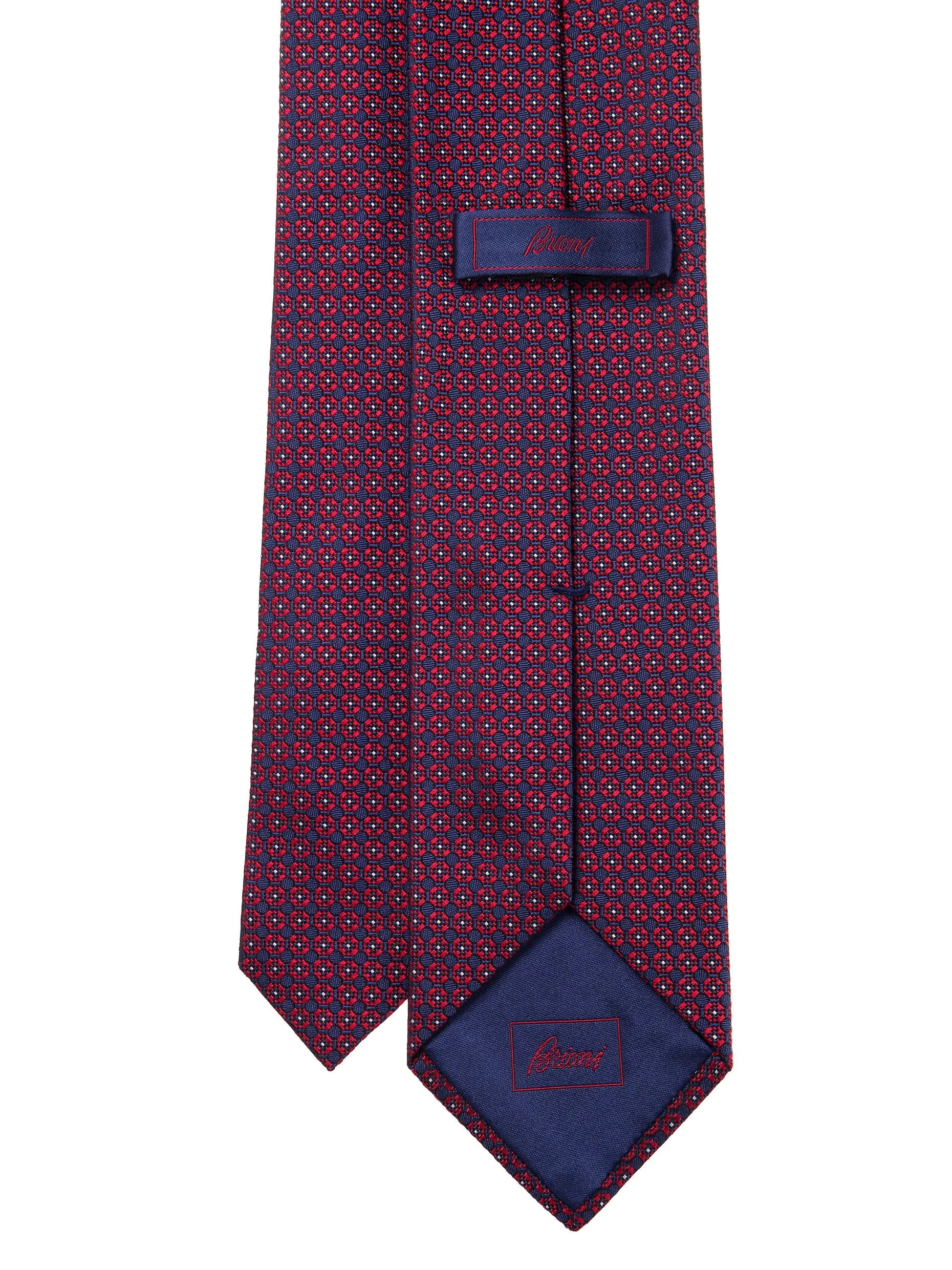 Brioni Navy with Red Medallion Tie