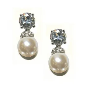 Brisa Crystal and Pearl Earrings