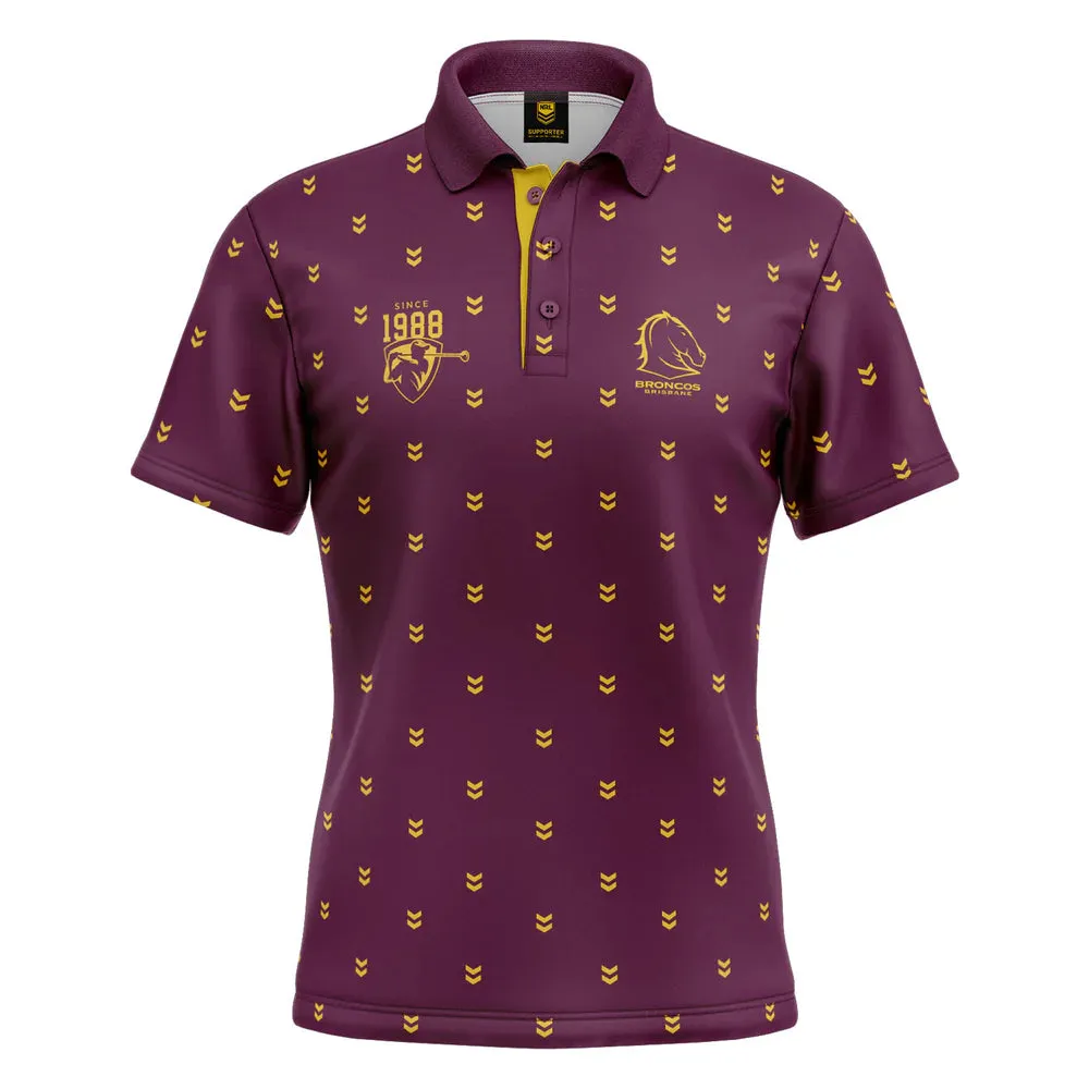 Brisbane Broncos Mens Mulligan Golf Polo