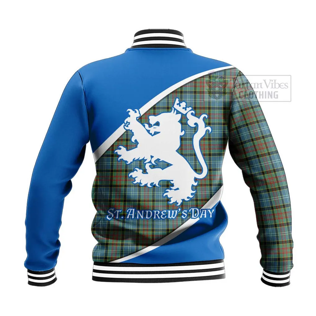 Brisbane Family Crest Tartan Baseball Jacket Celebrate Saint Andrew's Day in Style