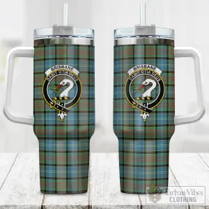 Brisbane Tartan and Family Crest Tumbler with Handle