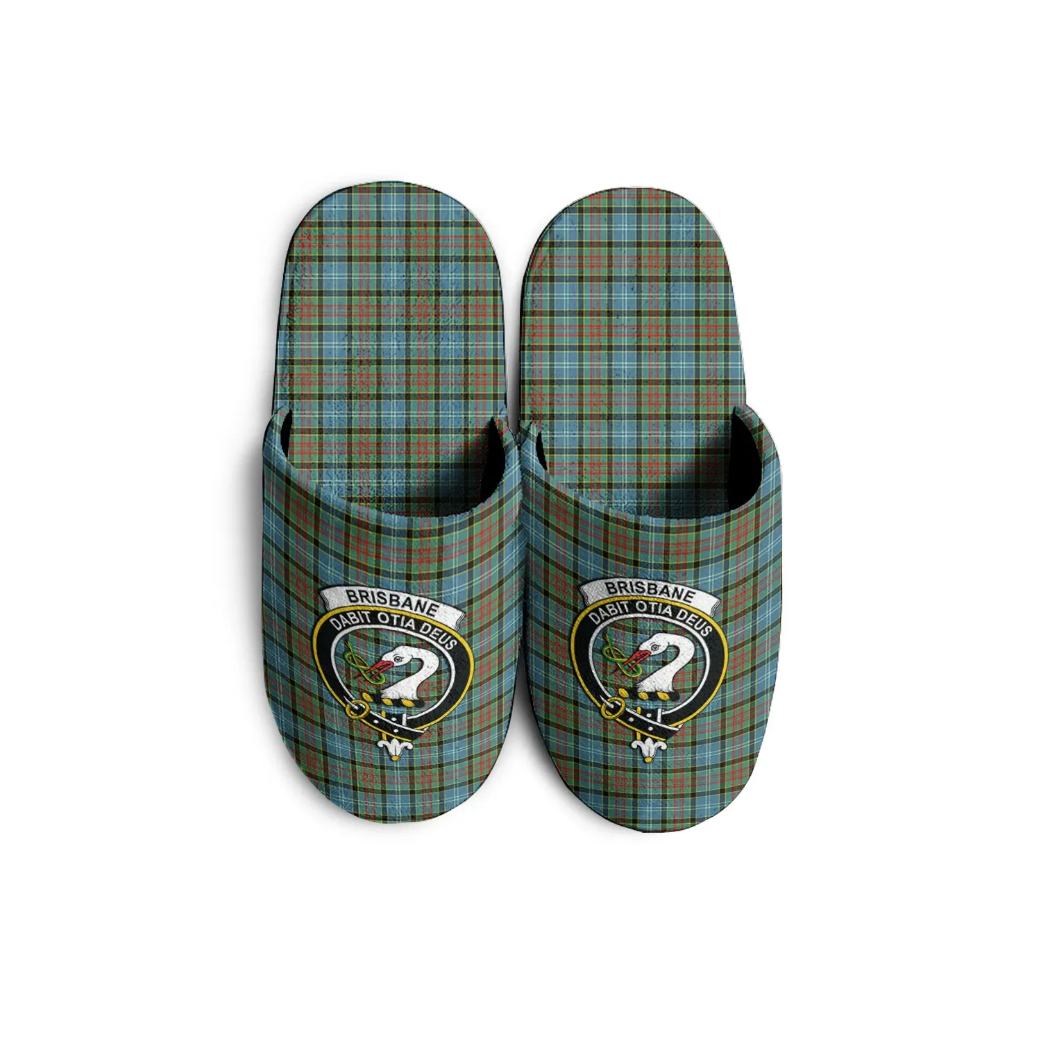 Brisbane Tartan Home Slippers with Family Crest