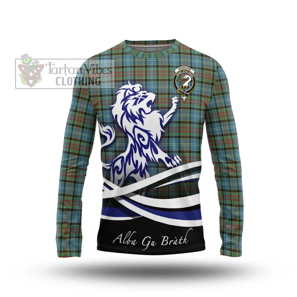 Brisbane Tartan Long Sleeve T-Shirt with Alba Gu Brath Regal Lion Emblem