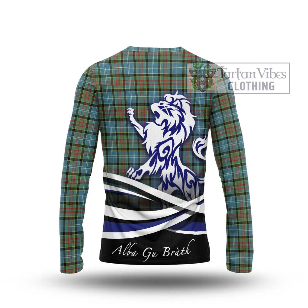 Brisbane Tartan Long Sleeve T-Shirt with Alba Gu Brath Regal Lion Emblem