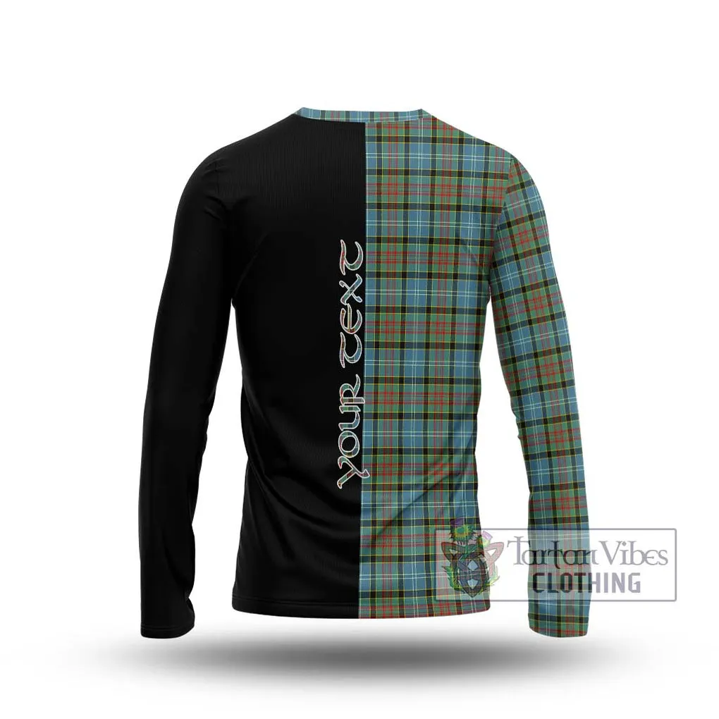 Brisbane Tartan Long Sleeve T-Shirt with Family Crest and Half Of Me Style