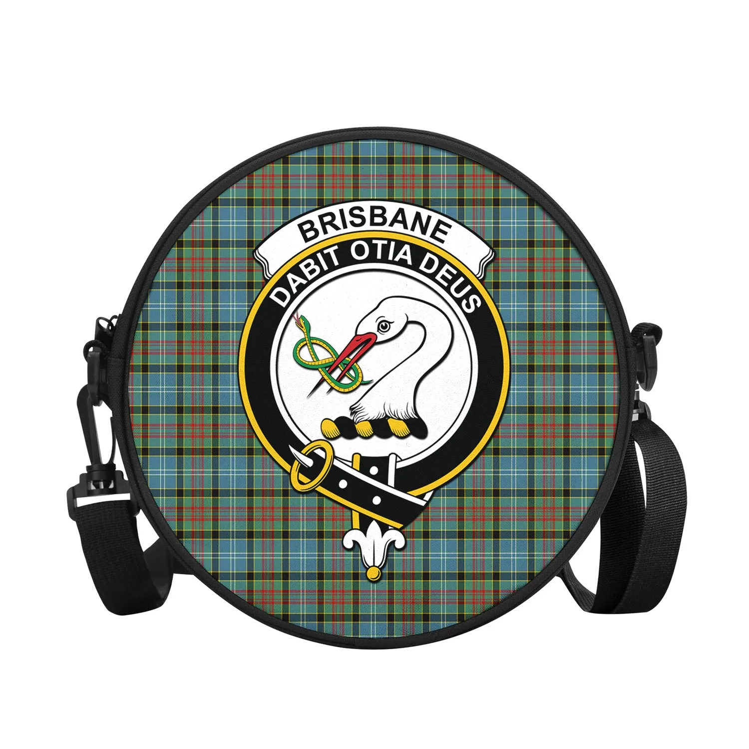 Brisbane Tartan Round Satchel Bags with Family Crest