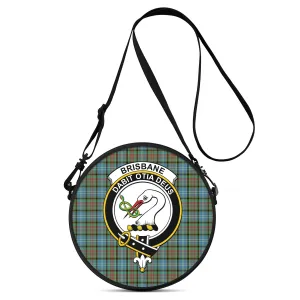 Brisbane Tartan Round Satchel Bags with Family Crest