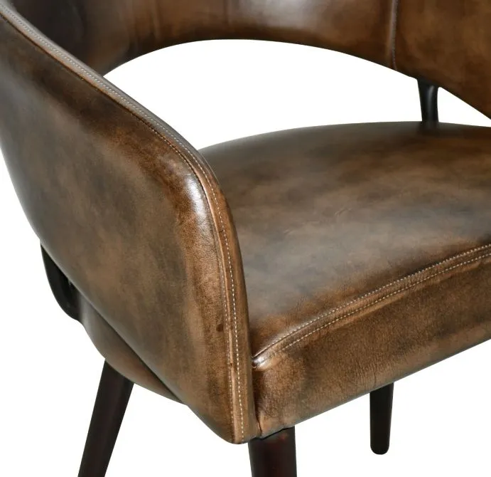 Brisben 23" Dining Chair in Antique Whiskey Leather