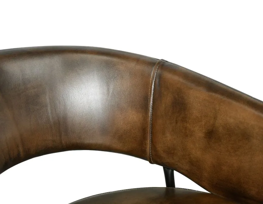 Brisben 23" Dining Chair in Antique Whiskey Leather