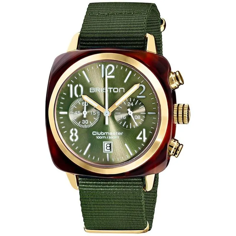 Briston Green Clubmaster Classic Chronograph Watch 19140.PYAT.26.NOL