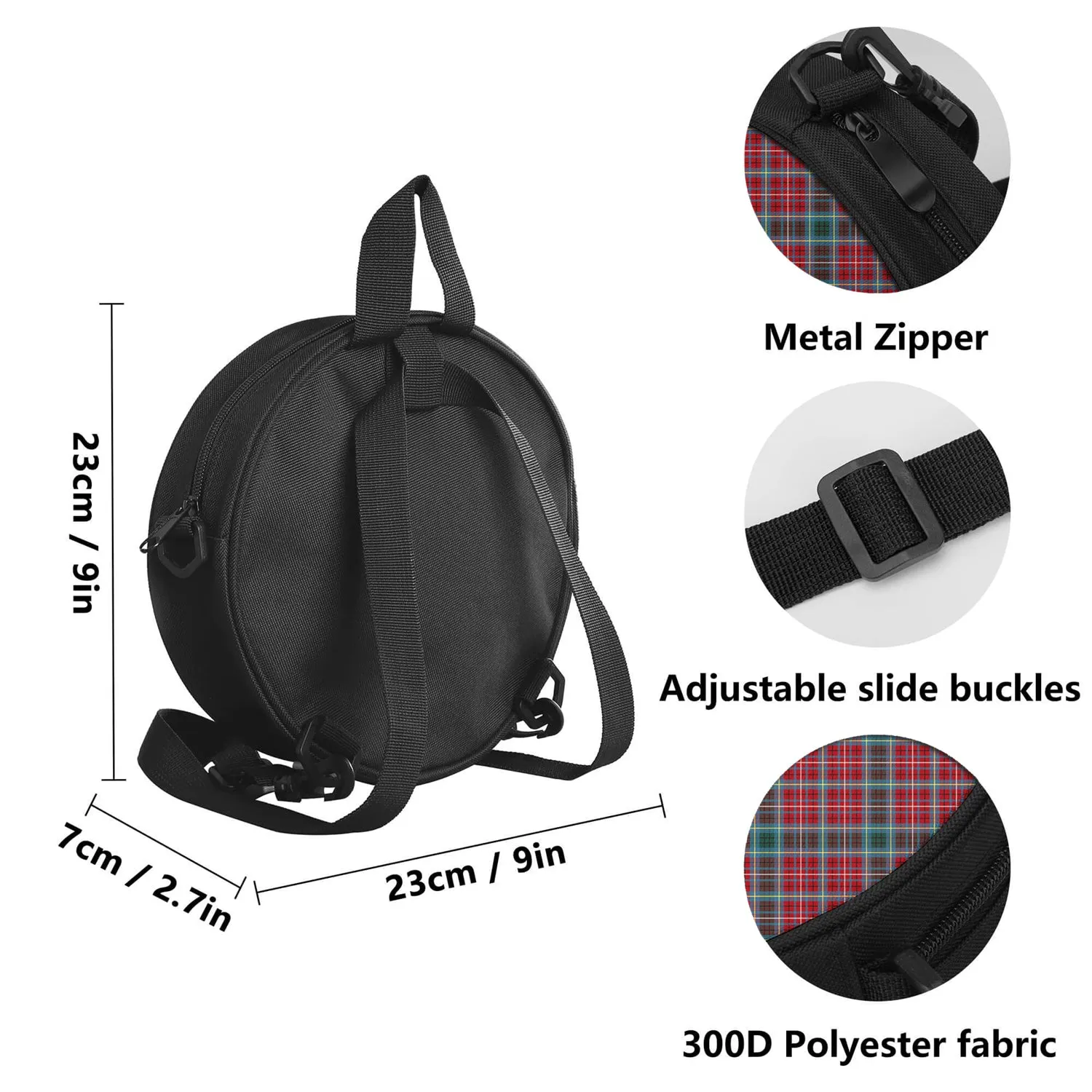 British Columbia Province Canada Tartan Round Satchel Bags