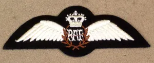 British Embroidered R.A.F. Pilot Badge: WWII