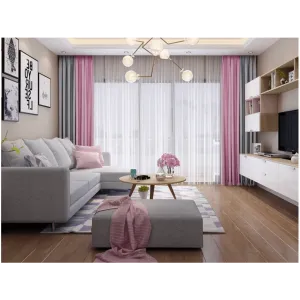 Brittany 2-Tone Blackout Curtains - Pink Gray