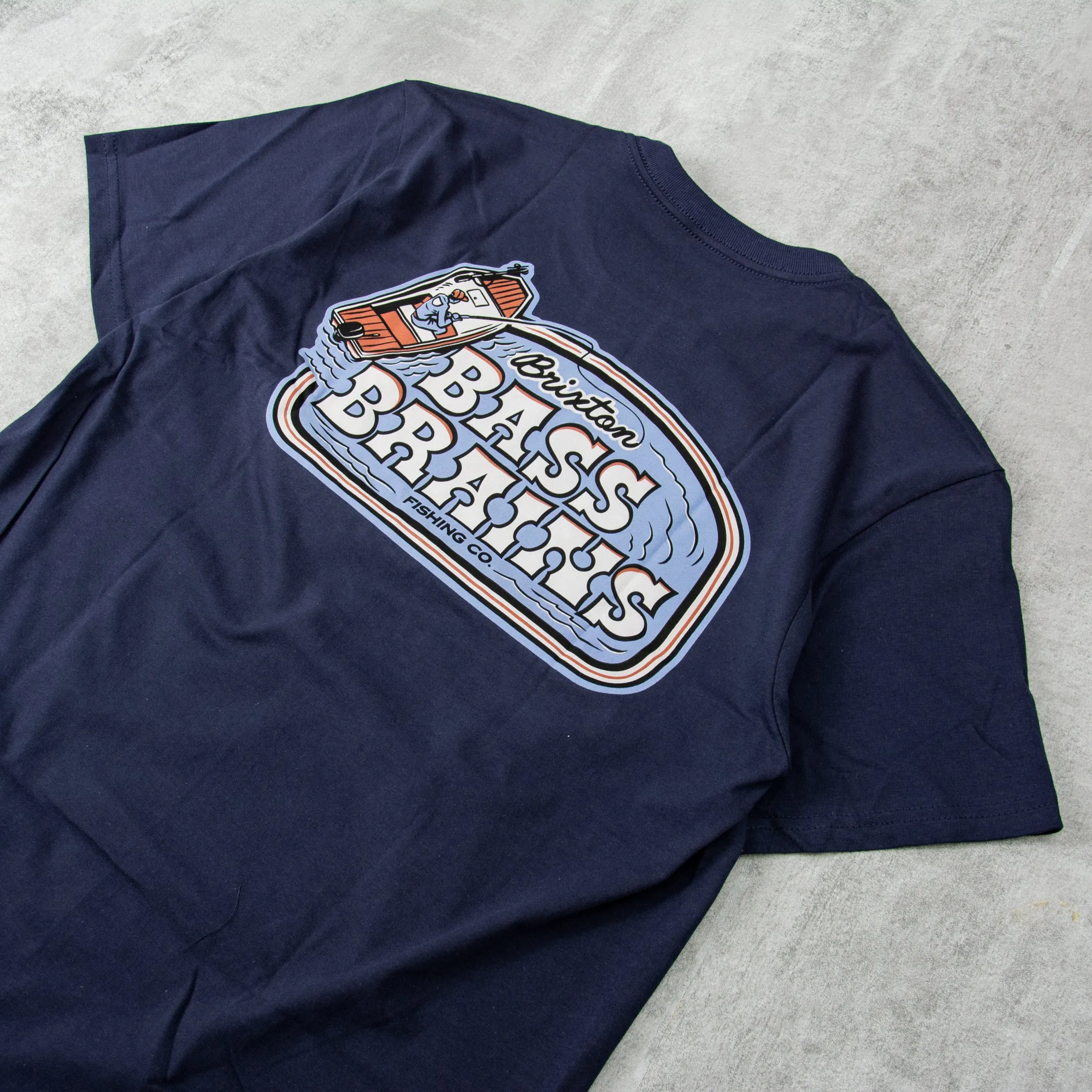 Brixton Bass Brains Boat S/S Tee - Washed Navy