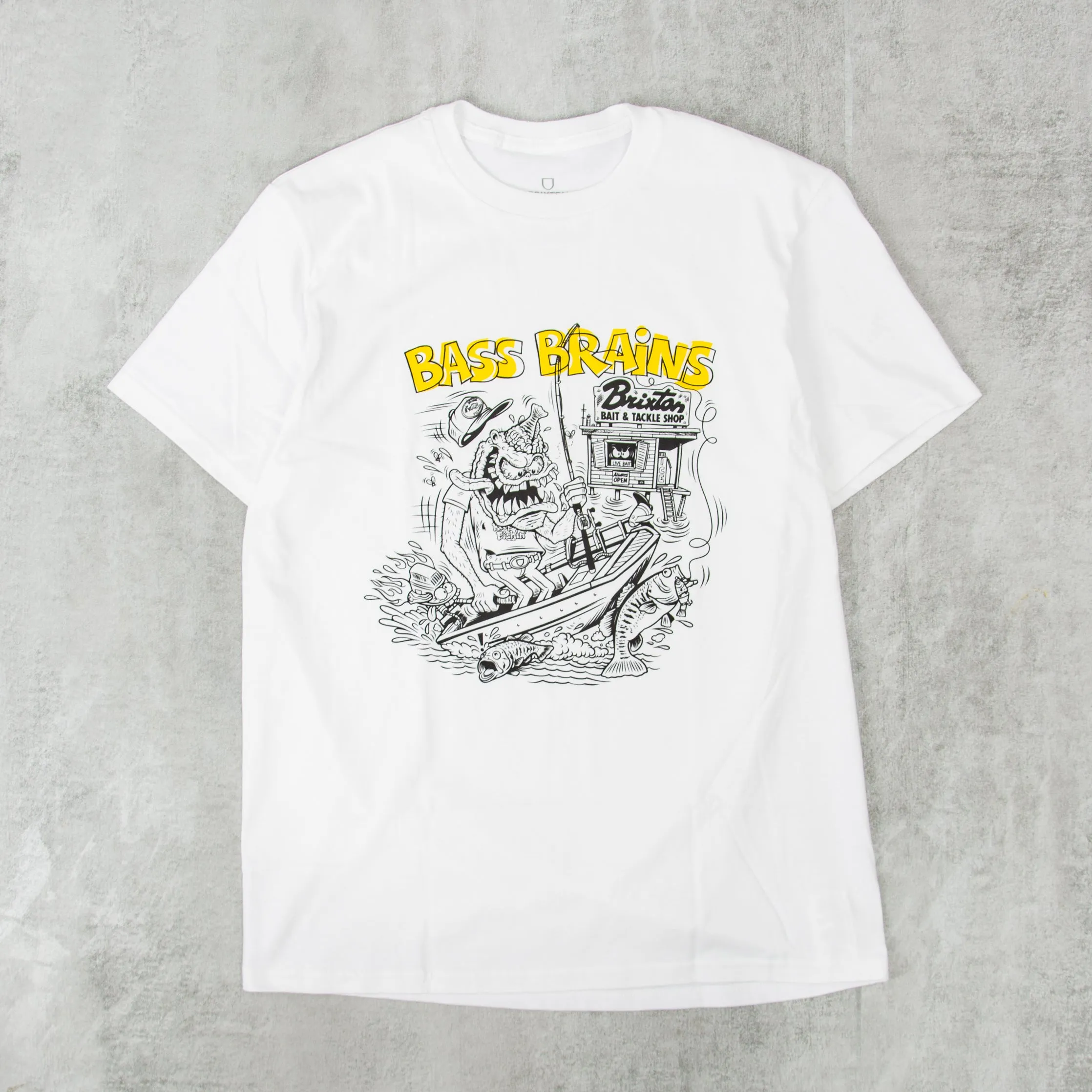 Brixton Bass Brains Monster S/S Tee - White