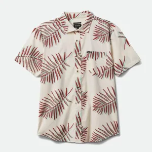 BRIXTON CHARTER PRINT S/S WOVEN OFF WHITE/PALM LEAF