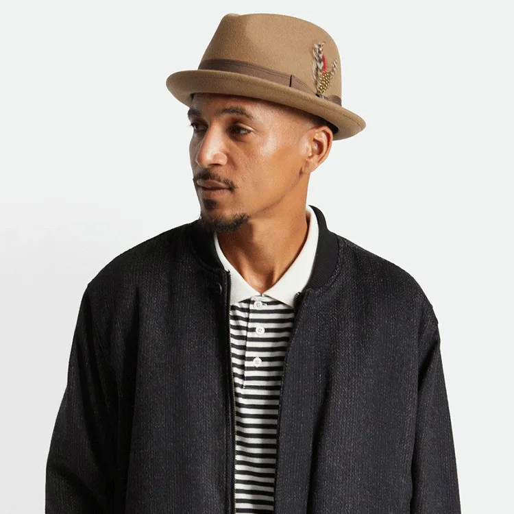 Brixton Gain Fedora - Khaki/Bronze