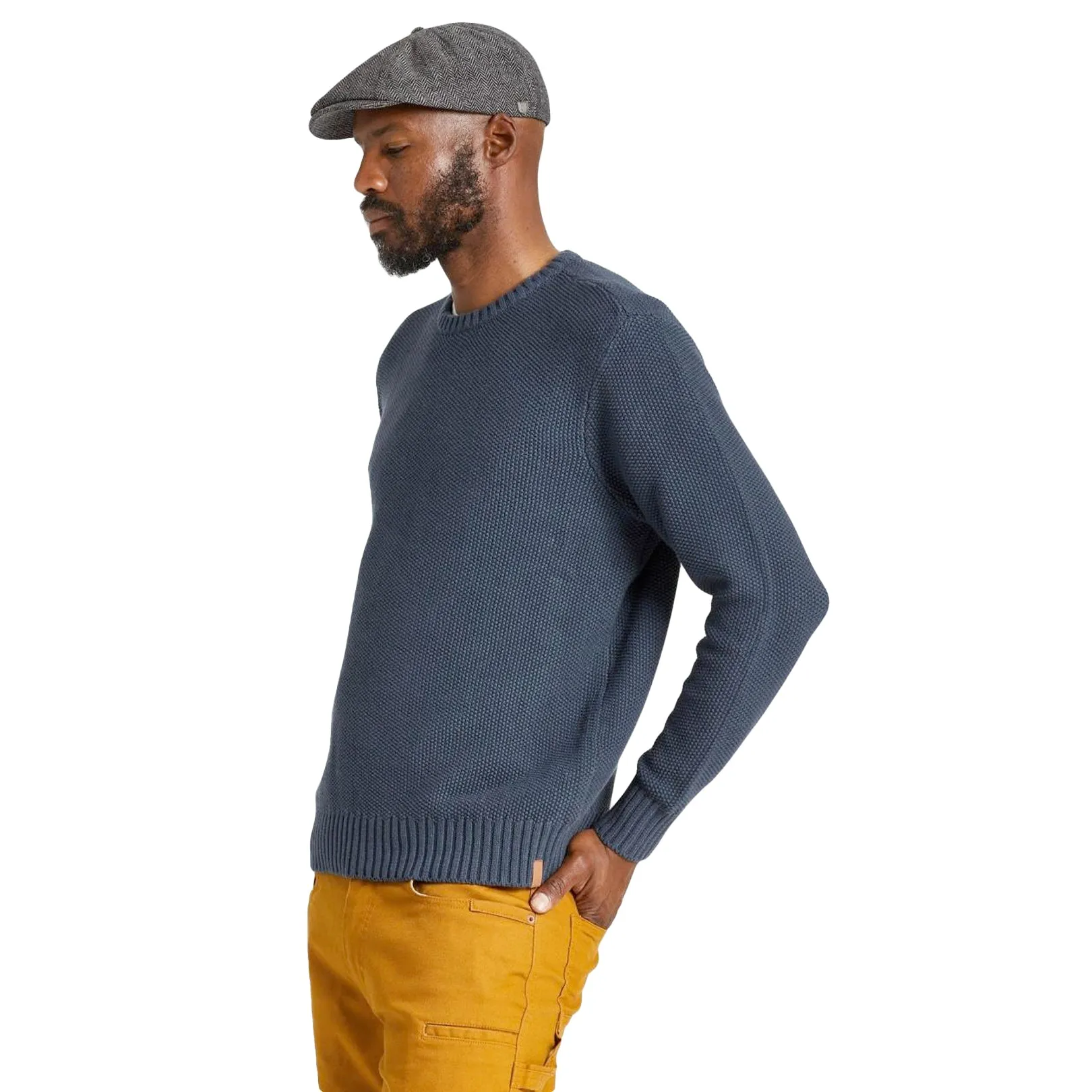 Brixton Jacques Waffle Knit Sweater Ombre Blue Sale