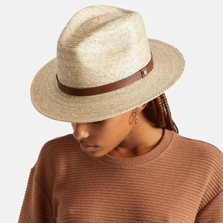 Brixton Messer Straw Fedora - Natural