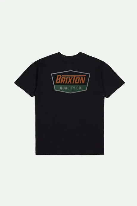 Brixton Regal S/S Standard T-Shirt - BLACK/RUST