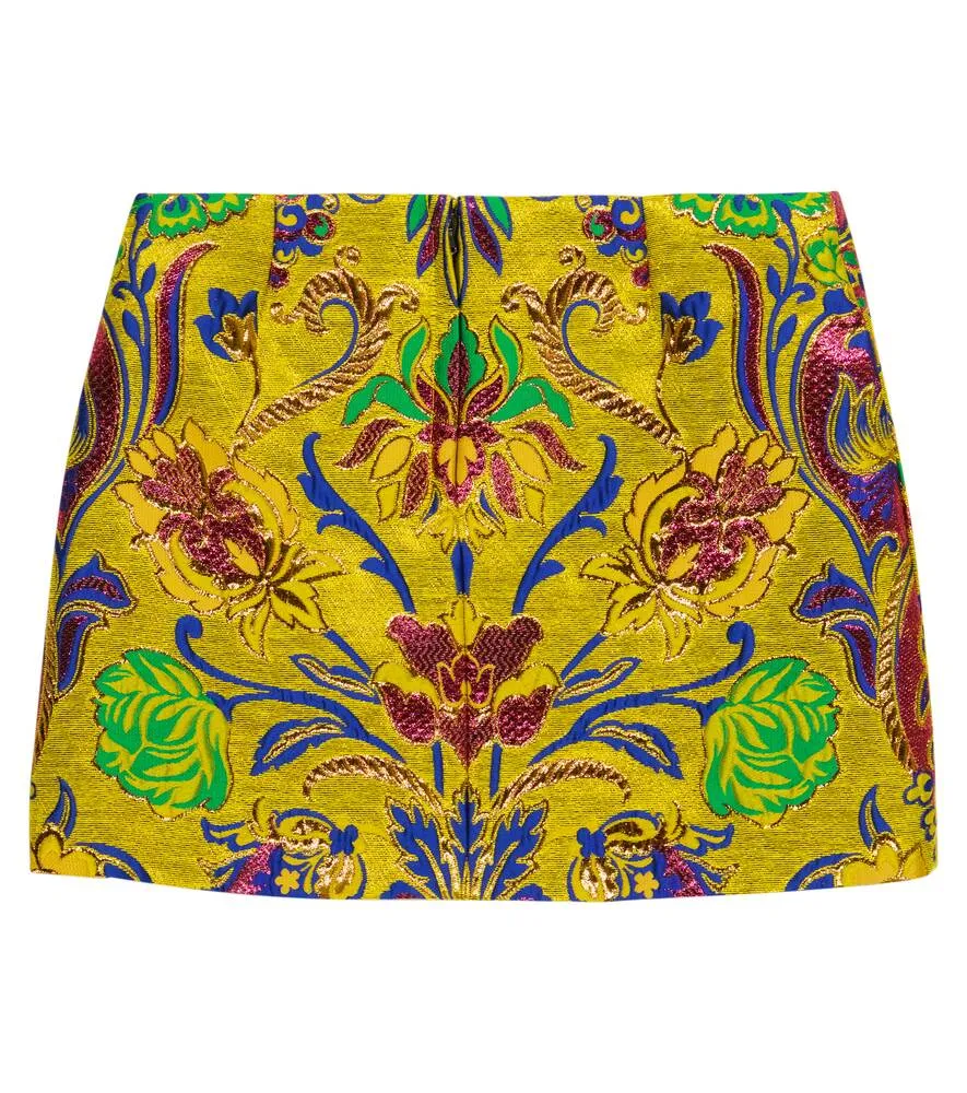 Brocade skirt with floral print Dolce&Gabbana, multicolor