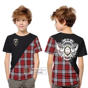 Brodie Dress Tartan Kid T-Shirt with Family Crest and Military Logo Style